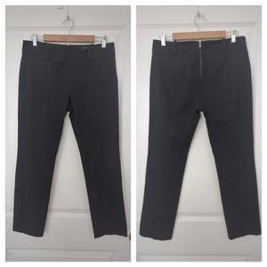 Ann Taylor Back Zip Seamed Slim Straight Stretch Pant size 10 Petite Black